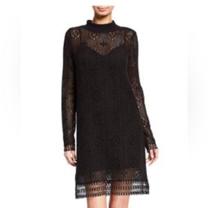 See By Chloe mock-neck lace long sleeve dress